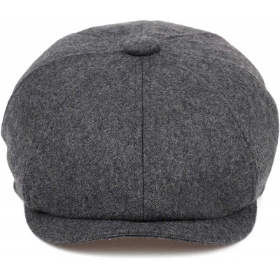 Newsboy Caps Men's Wool Newsboy Hat Flat Top Cap Cabbie Cap Ivy Driving Hat Cotton Beret - Grey - CO18Z6XAQ29 $14.29