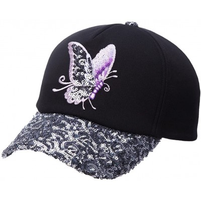 Baseball Caps Womens 100% Cotton Fashion Sequin Visor Baseball Hat Snapback Sun Hats Adjustable - 89017grey - C218Y4IA29I $17.50