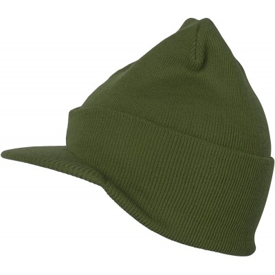 Skullies & Beanies Cuffless Beanie Visor Cap - Olive - CR111Y3XFAP $9.96