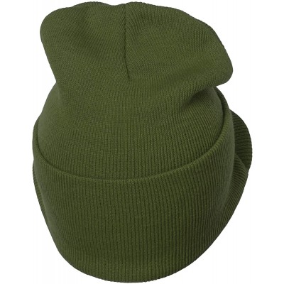 Skullies & Beanies Cuffless Beanie Visor Cap - Olive - CR111Y3XFAP $9.96