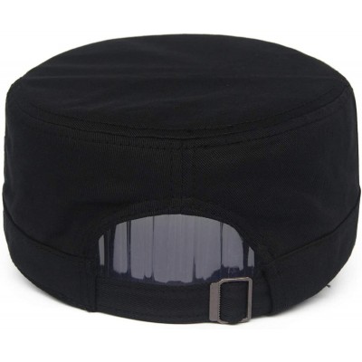 Baseball Caps Cotton Cadet Cap Army Military Caps Flat Hats Unique Design Big Head - Style04-black - CG12093JDS9 $13.31