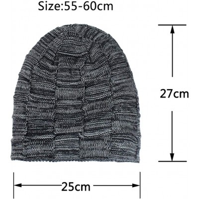 Skullies & Beanies Women Mens Winter Beanie Cabled Checker Pattern Knit Hat Strap Cap - Light Grey - CZ18H20R3I6 $7.88