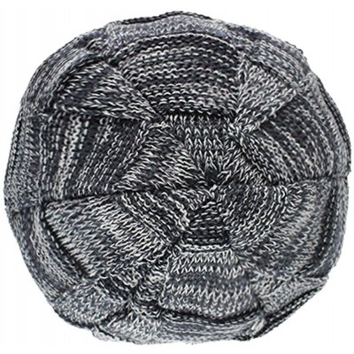 Skullies & Beanies Women Mens Winter Beanie Cabled Checker Pattern Knit Hat Strap Cap - Light Grey - CZ18H20R3I6 $7.88