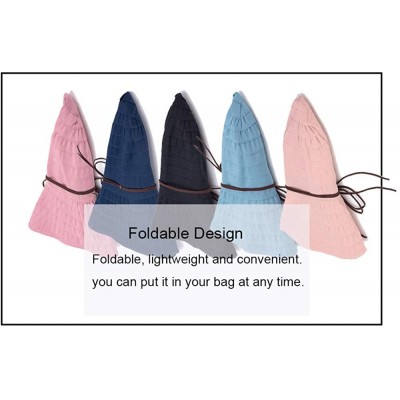 Sun Hats Sun Hat for Women Bow-Knot Brim Cap Foldable Neck Anti-Ultraviolet Fishing Hats - Black - C618Y405LDL $10.45