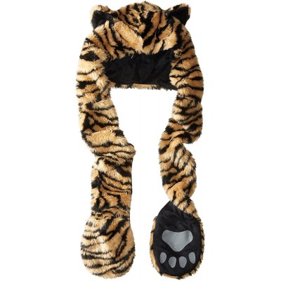 Skullies & Beanies Winter Plush Hooded Scarf Cute Animal Paw Gloves Pocket Soft Earflap Hat 3 in 1 - *Leopard - CR12M81LTRX $...