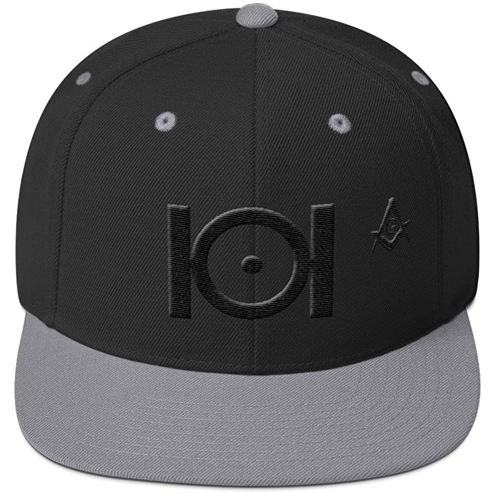 Baseball Caps Masonic Snapback Hat 3D Puff Embroidery Black Thread - Black/ Silver - CD18D2HHDH4 $24.12