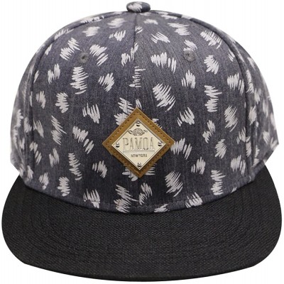 Baseball Caps Pamoa Pmcf540 Grass Pattern Snapback Hats - Black - CO124DU6KXP $12.89