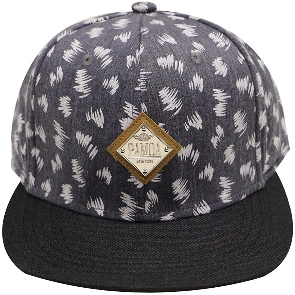 Baseball Caps Pamoa Pmcf540 Grass Pattern Snapback Hats - Black - CO124DU6KXP $12.89