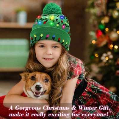 Skullies & Beanies LED Light Up Beanie Hat Christmas Cap for Women Children- Party- Bar - Multicolor-030 - CE18WG6O807 $13.48