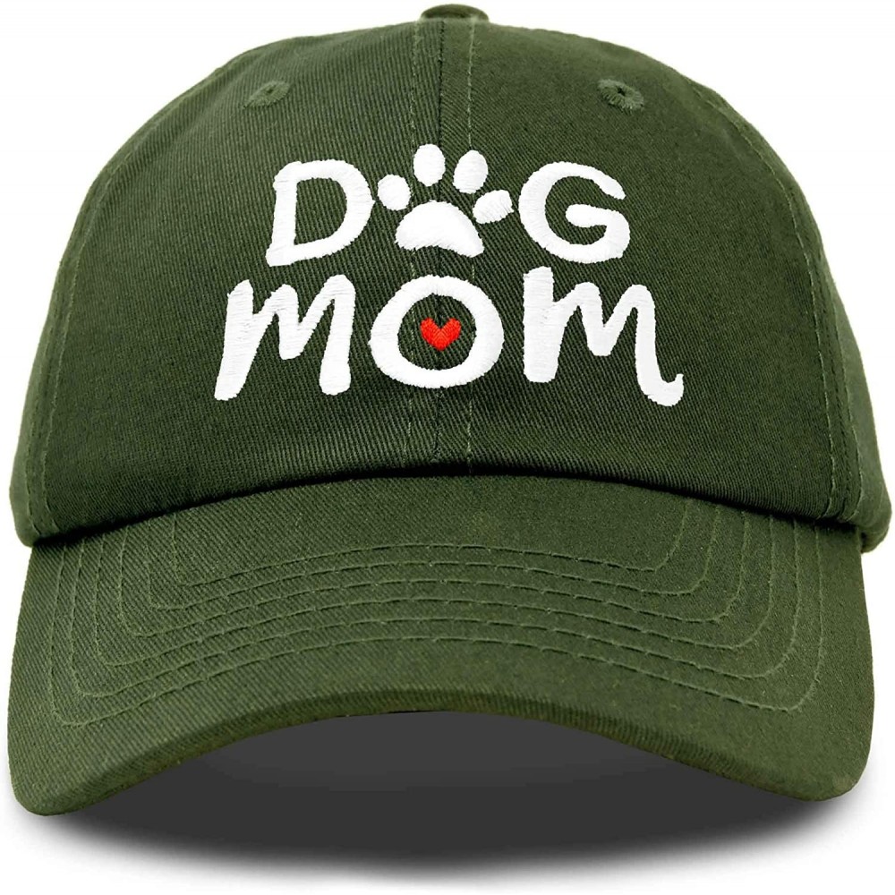 Baseball Caps Dog Mom Baseball Cap Women's Hats Dad Hat - Olive - CT18K75LXKA $14.75