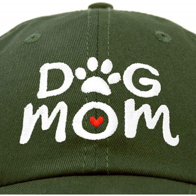 Baseball Caps Dog Mom Baseball Cap Women's Hats Dad Hat - Olive - CT18K75LXKA $14.75