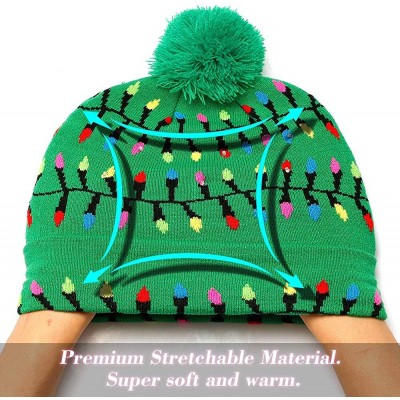 Skullies & Beanies LED Light Up Beanie Hat Christmas Cap for Women Children- Party- Bar - Multicolor-030 - CE18WG6O807 $13.48