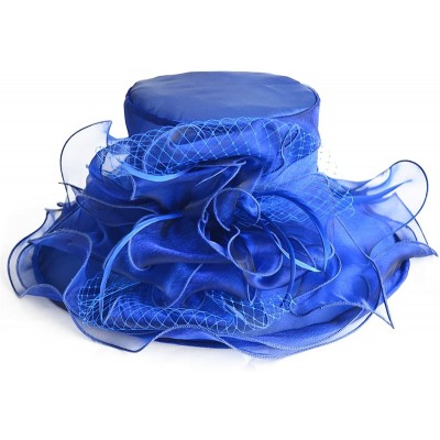 Sun Hats Lightweight Kentucky Derby Church Dress Wedding Hat S052 - S042-royal Blue - CR120YC0BA3 $25.99