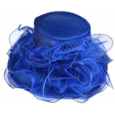 Sun Hats Lightweight Kentucky Derby Church Dress Wedding Hat S052 - S042-royal Blue - CR120YC0BA3 $25.99