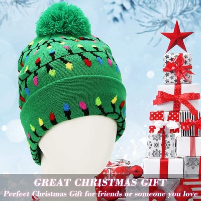 Skullies & Beanies LED Light Up Beanie Hat Christmas Cap for Women Children- Party- Bar - Multicolor-030 - CE18WG6O807 $13.48