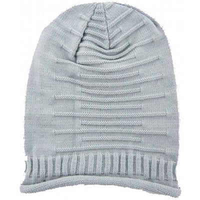 Skullies & Beanies Unisex Folds Slouchy Beanie Winter Warmer Fall Wool Hat (Gray) - C211GWUTM5N $19.57
