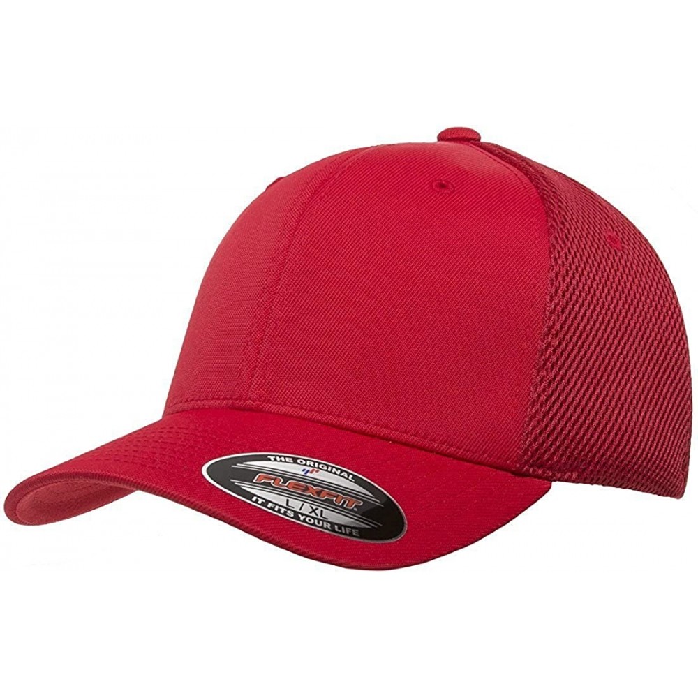 Baseball Caps Ultrafibre & Airmesh Fitted Cap w/THP No Sweat Headliner Bundle Pack - Red - CP1856W35HK $8.48