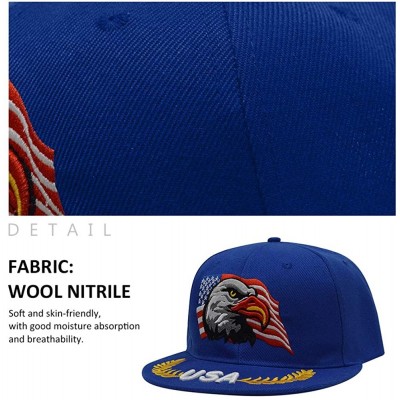 Baseball Caps 3D Embroidery Dad Hat Patriotic Eagle American Flag Adjustable Baseball Cap Classic Strapback Cap - CH18S2Y5X0T...