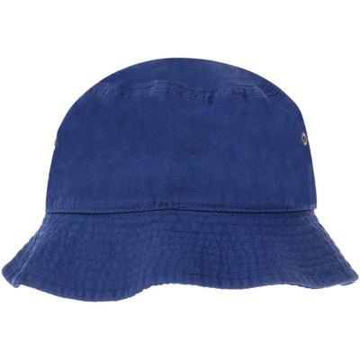 Bucket Hats 100% Cotton Bucket Hat for Men- Women- Kids - Summer Cap Fishing Hat - Royal Blue - CU18H2MX9KK $14.40