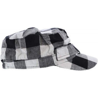 Newsboy Caps Plaid Hat with Buckle Newsboy Cap for Women - White - CV18HXA2407 $13.64