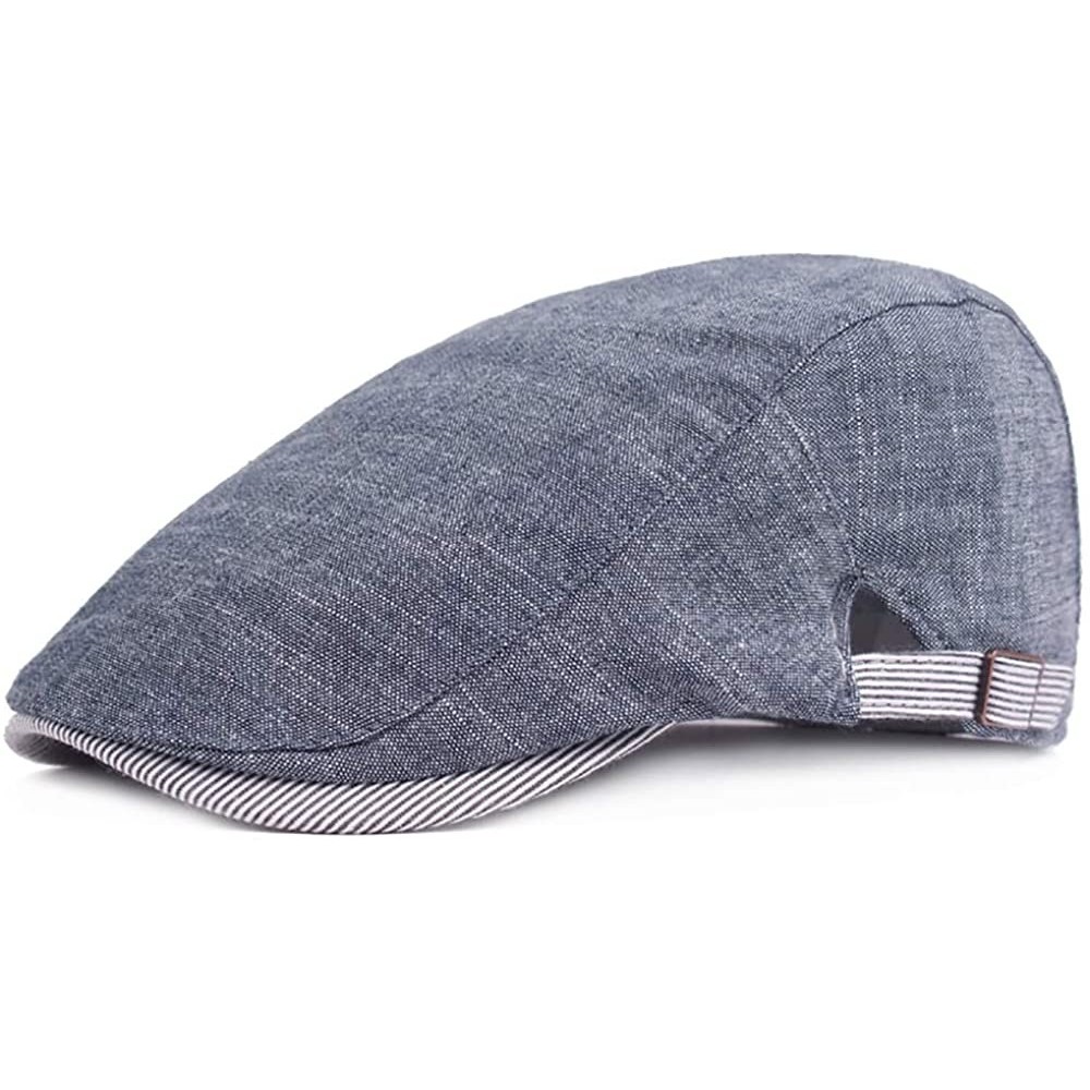 Newsboy Caps Men's Flat Ivy Cap Gatsby Newsboy Hat Hunting Cap Driving Hat - Blue Stripes - CV18TDA2GYE $9.36