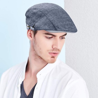 Newsboy Caps Men's Flat Ivy Cap Gatsby Newsboy Hat Hunting Cap Driving Hat - Blue Stripes - CV18TDA2GYE $9.36