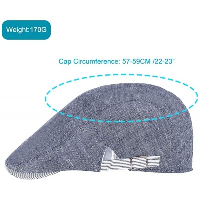 Newsboy Caps Men's Flat Ivy Cap Gatsby Newsboy Hat Hunting Cap Driving Hat - Blue Stripes - CV18TDA2GYE $9.36