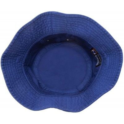 Bucket Hats 100% Cotton Bucket Hat for Men- Women- Kids - Summer Cap Fishing Hat - Royal Blue - CU18H2MX9KK $14.40