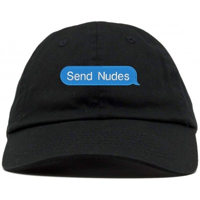 Baseball Caps Send Nudes Logo Embroidered Low Profile Soft Crown Unisex Baseball Dad Hat - Vc300_black - CZ18THASCRK $12.64