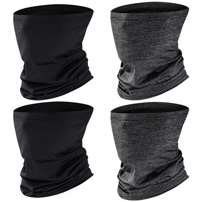 Balaclavas Neck Gaiter Face Mask- Bandana Face Mask Scarf Silk Sun UV Protection UPF 50 for Men Women - Black&gray(4 Packs) -...
