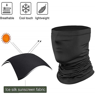 Balaclavas Neck Gaiter Face Mask- Bandana Face Mask Scarf Silk Sun UV Protection UPF 50 for Men Women - Black&gray(4 Packs) -...