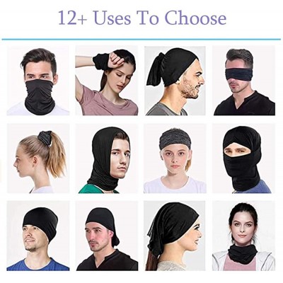 Balaclavas Neck Gaiter Face Mask- Bandana Face Mask Scarf Silk Sun UV Protection UPF 50 for Men Women - Black&gray(4 Packs) -...