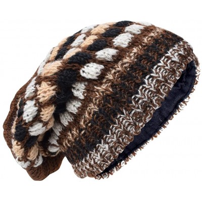 Skullies & Beanies Woolen Knitted Fleece Lined Multicoloured Beanie Hats - O - C112O4ULLH5 $34.29