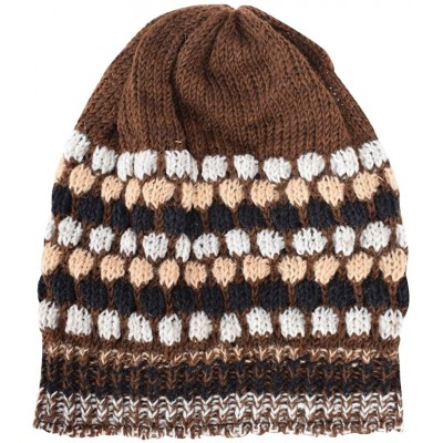 Skullies & Beanies Woolen Knitted Fleece Lined Multicoloured Beanie Hats - O - C112O4ULLH5 $34.29