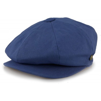 Newsboy Caps Men's Cotton Applejack Patchwork Snap Brim Newsboy Cap - Navy - CW182YUX4N9 $23.86