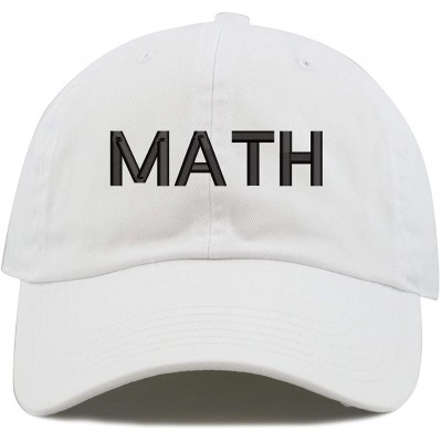 Baseball Caps Math Make America Think Harder Embroidered Low Profile Soft Crown Unisex Baseball Dad Hat - White - C019343CQWQ...