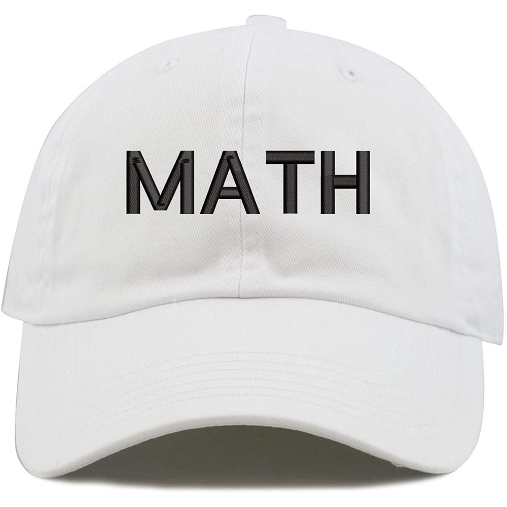 Baseball Caps Math Make America Think Harder Embroidered Low Profile Soft Crown Unisex Baseball Dad Hat - White - C019343CQWQ...
