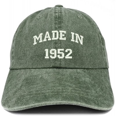 Baseball Caps Made in 1952 Text Embroidered 68th Birthday Washed Cap - Dark Green - C018C7HMXN8 $20.65