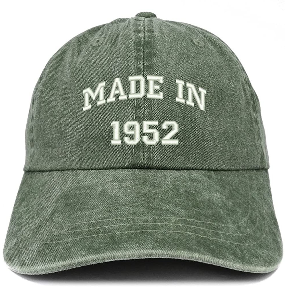 Baseball Caps Made in 1952 Text Embroidered 68th Birthday Washed Cap - Dark Green - C018C7HMXN8 $20.65