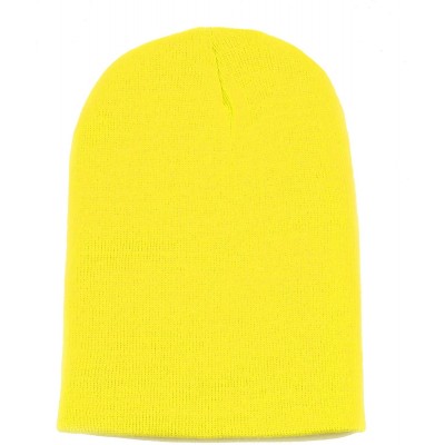 Skullies & Beanies 1300 Winter Unisex Plain Ski Beanie Knit Skull Hat - Yellow - CT1272PCDNT $8.01