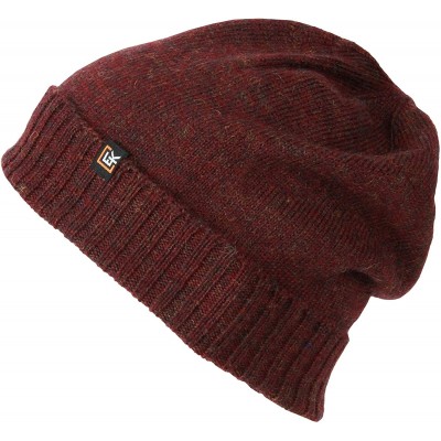 Skullies & Beanies 100% Wool Classic Knit Beanie Hat Cap for Women & Men - Burgundy - CH12NA533L2 $30.55