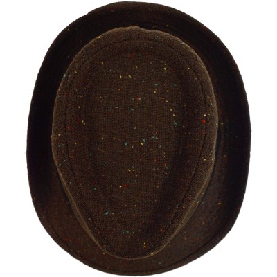 Fedoras Men's Speckled Fall/ Winter Fedora - Brown - CJ1876CTTSD $11.43