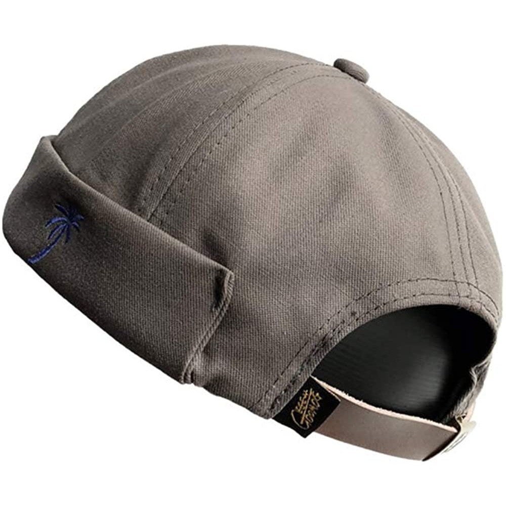 Skullies & Beanies Unisex Beanie Corduroy Docker Brimless Hat Rolled Cuff Harbour Hat - S-grey - CT193AKQO04 $12.53