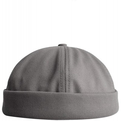 Skullies & Beanies Unisex Beanie Corduroy Docker Brimless Hat Rolled Cuff Harbour Hat - S-grey - CT193AKQO04 $12.53