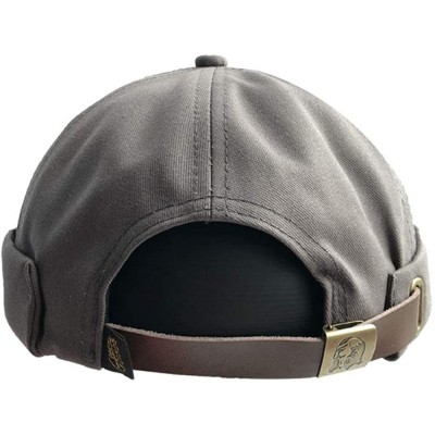 Skullies & Beanies Unisex Beanie Corduroy Docker Brimless Hat Rolled Cuff Harbour Hat - S-grey - CT193AKQO04 $12.53