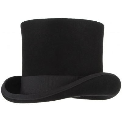 Fedoras Men's Wool Felt Stage Magic Adults Costume Tall Top Hat 6.7" High Black - C7187CNORZH $24.73