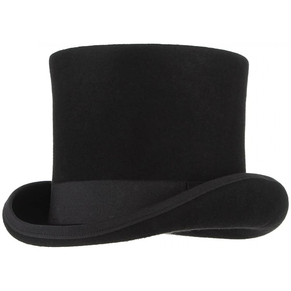 Fedoras Men's Wool Felt Stage Magic Adults Costume Tall Top Hat 6.7" High Black - C7187CNORZH $24.73