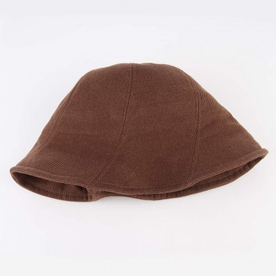 Bucket Hats Women Fashion Bucket Cloche Hat Twill Corduroy Fisherman Hat Packable Casual Autumn Winter Hat - Brown - CA18AHZ6...