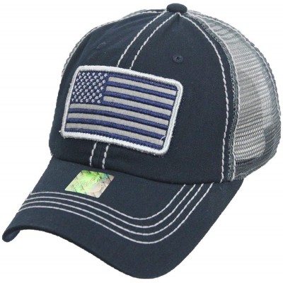Baseball Caps US Flag Baseball Cap USA Mesh Trucker Fashion Hipster Golf Hiking Camping Hat - Navy - CO18U2O2KR8 $12.84