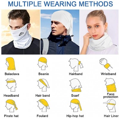 Balaclavas Neck Gaiter Scarf Sun UV Protection Balaclava Breathable Face Mask Outdoor Activity Head Wrap - White 1 - CZ198S8O...